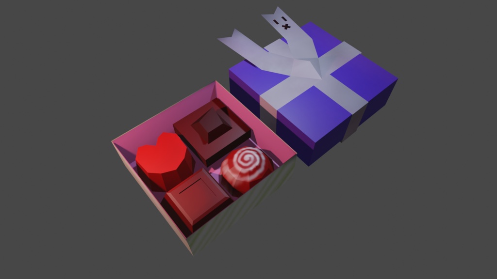 「256チョコ」UnityPackage/FBX/Blender