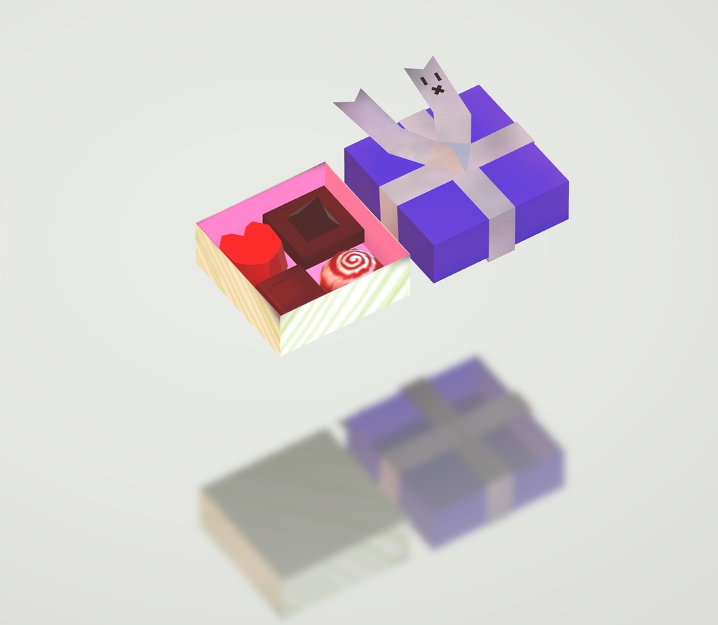 「256チョコ」UnityPackage/FBX/Blender