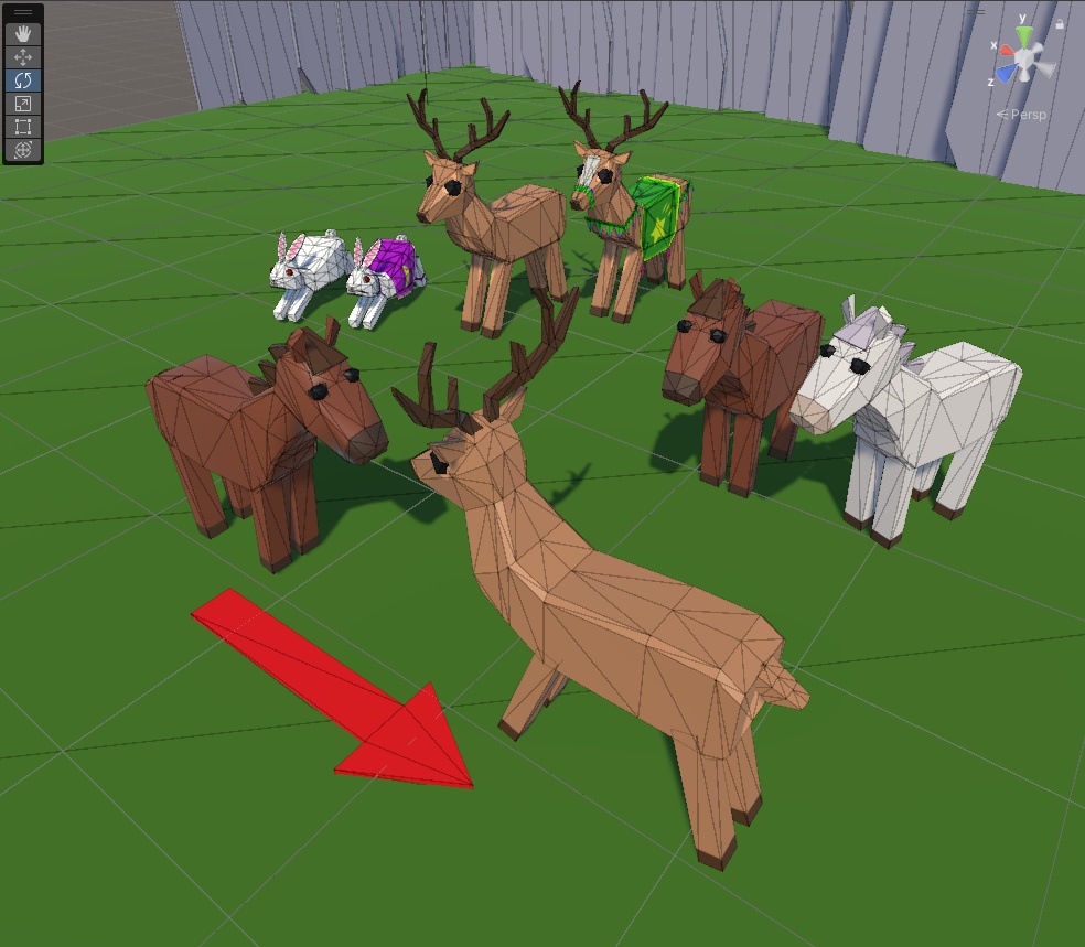 馬&鹿&うさぎ3Dモデル+馬⇔鹿変身シェイプキー(ヘイローパーティクル、モーフアロー付き)