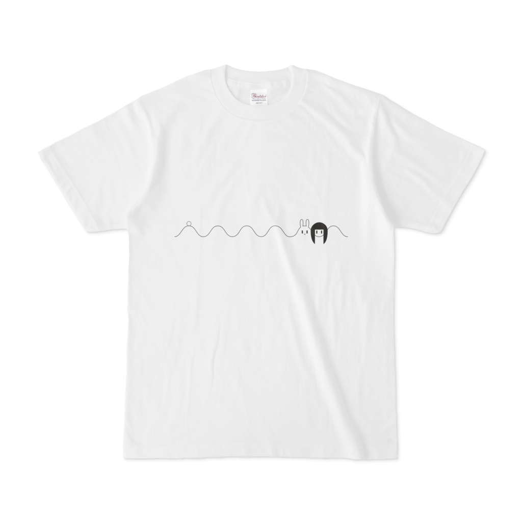 ドコカノうさぎ PatsupyonSineWaveRabbit Tシャツ(白)