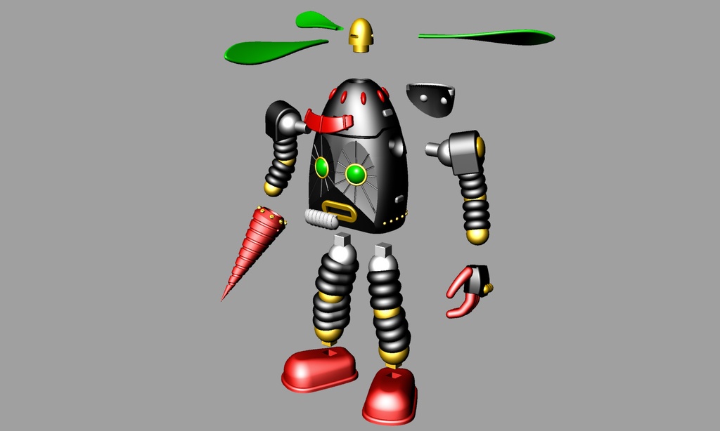 レトロイドNo.43(未塗装未組立て3Dプリンタ出力キット)送料込み