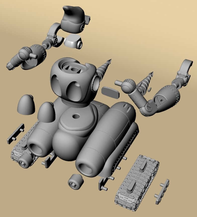 レトロイドNo46(未塗装未組立て3Dプリンタ出力キット)送料込み