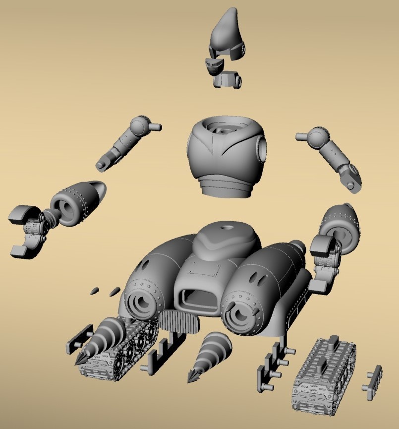 レトロイドNo46(未塗装未組立て3Dプリンタ出力キット)送料込み