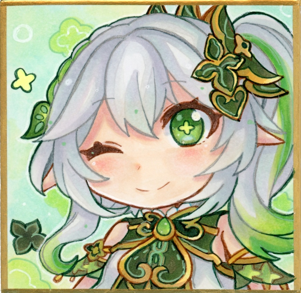 原神:ナヒーダちゃん豆色紙