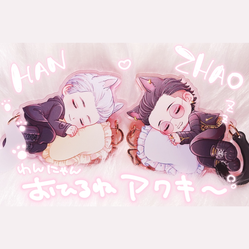 °˖✧  わんにゃんハン趙おひるねアクキ～ いっしょver  ✧˖°