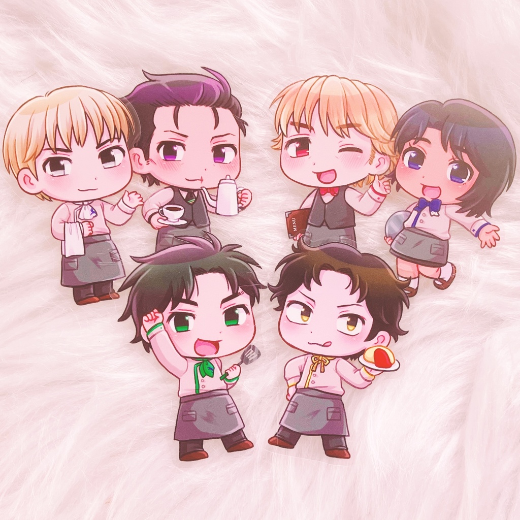 モンキーターン　カフェ衣装風　ステッカー６種類