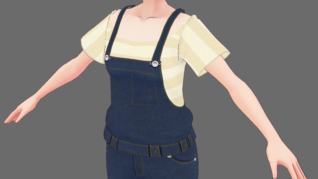 【VRoid】オーバーオール風テクスチャ