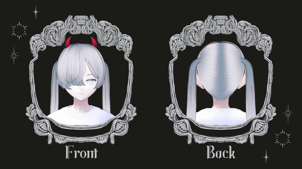 【VRoid正式版】冥界ツインテール【ヘアプリセット】