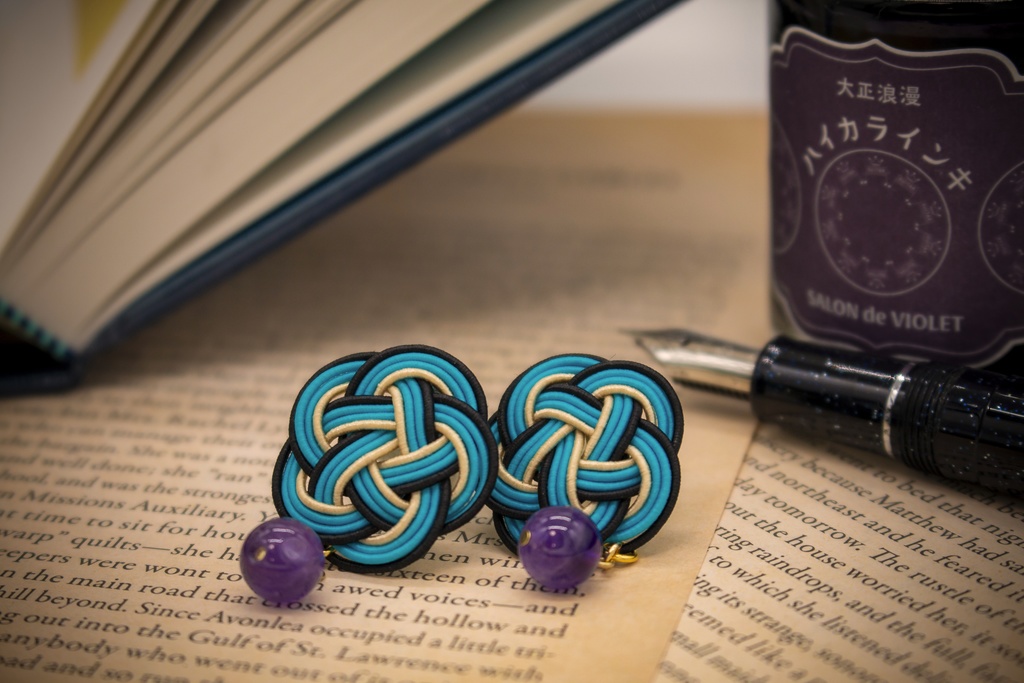 水引ピアス/イヤリング(小竜景光イメージ)