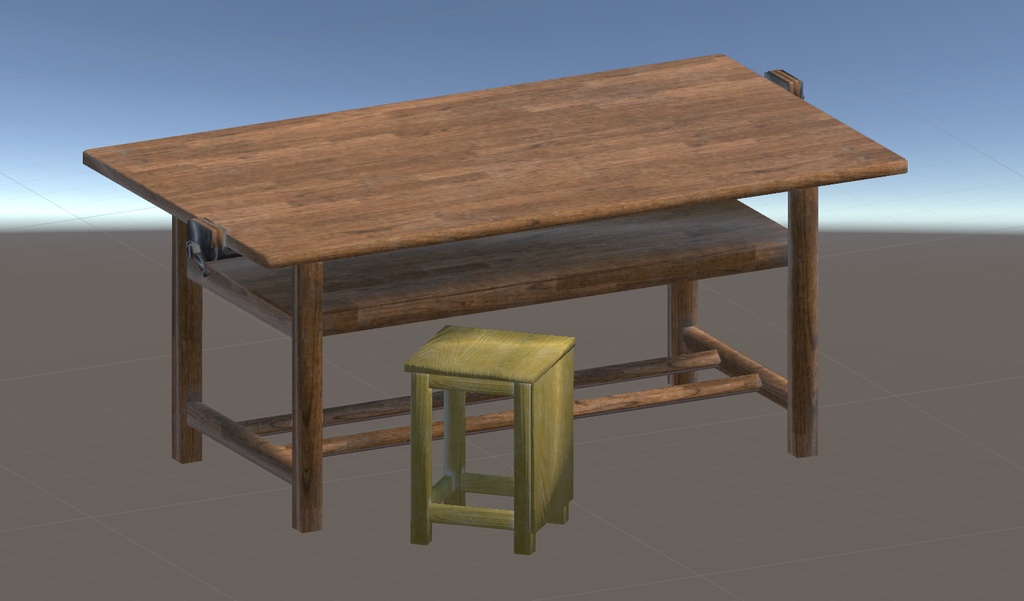 【3Dモデル】図工室の椅子と机