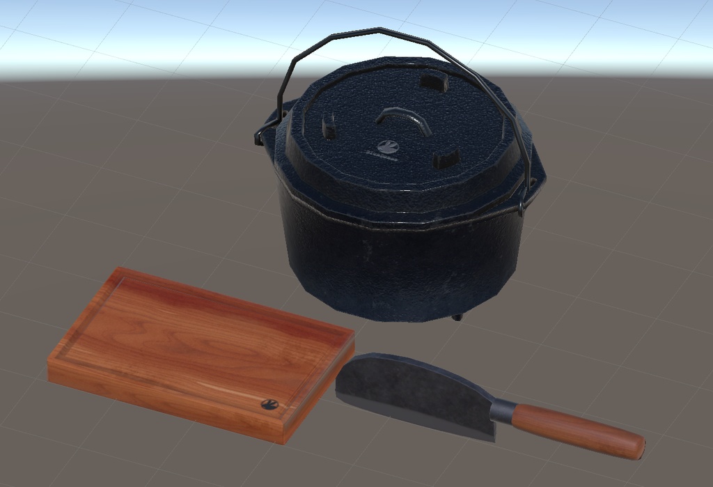 【3Dモデル】アウトドアっぽい調理器具セット