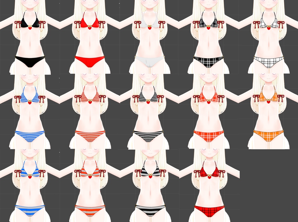 【3Dモデル】フロントロック水着 -VoidCat達用-