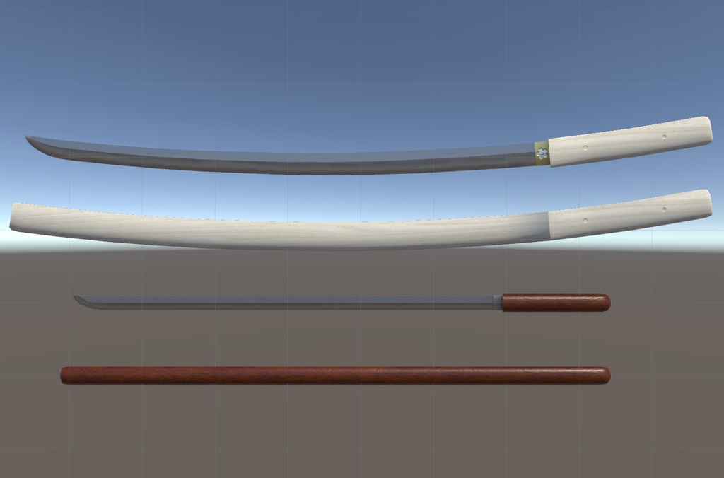 【3Dモデル】カタナ(白鞘・仕込み刀)