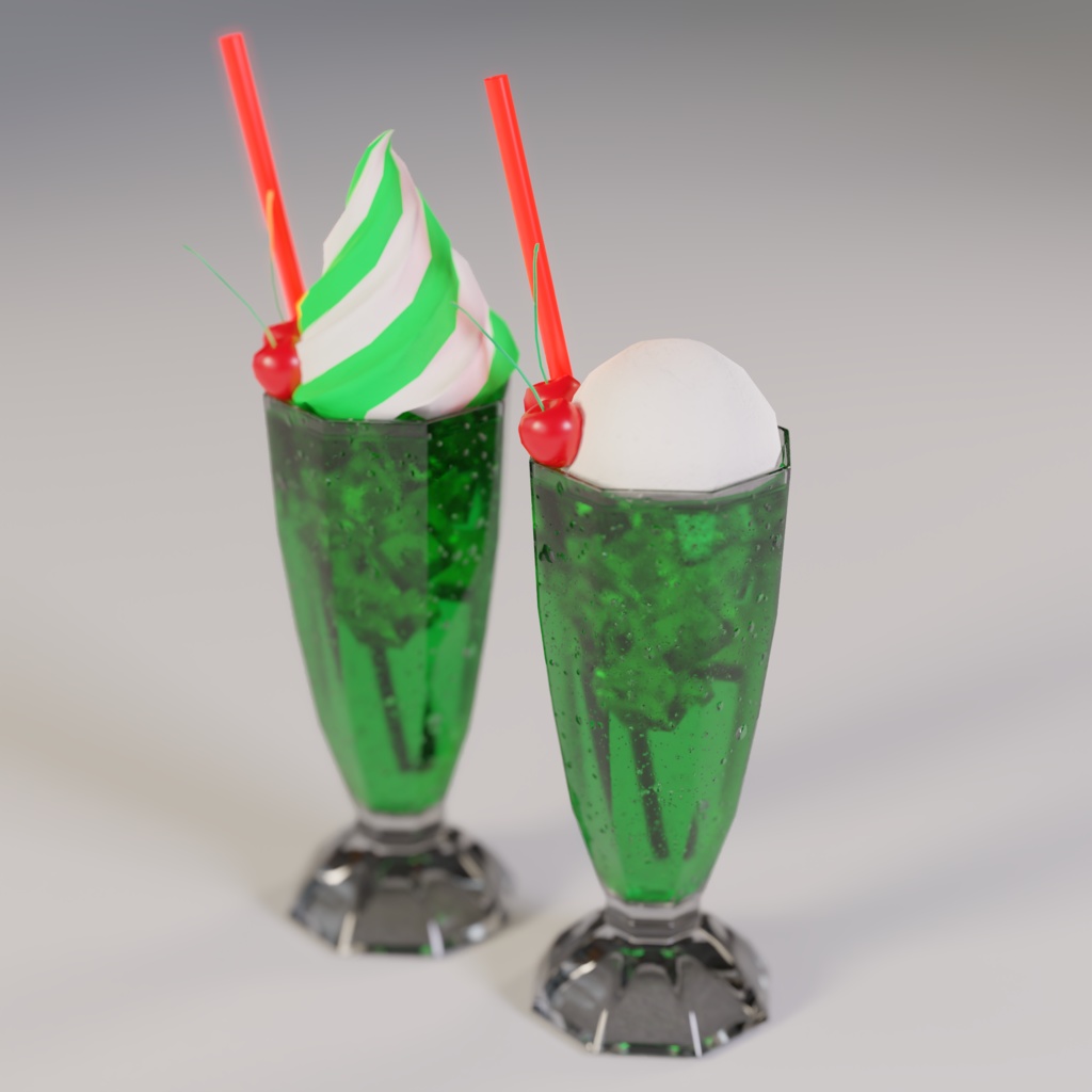 【3Dモデル】クリームソーダ