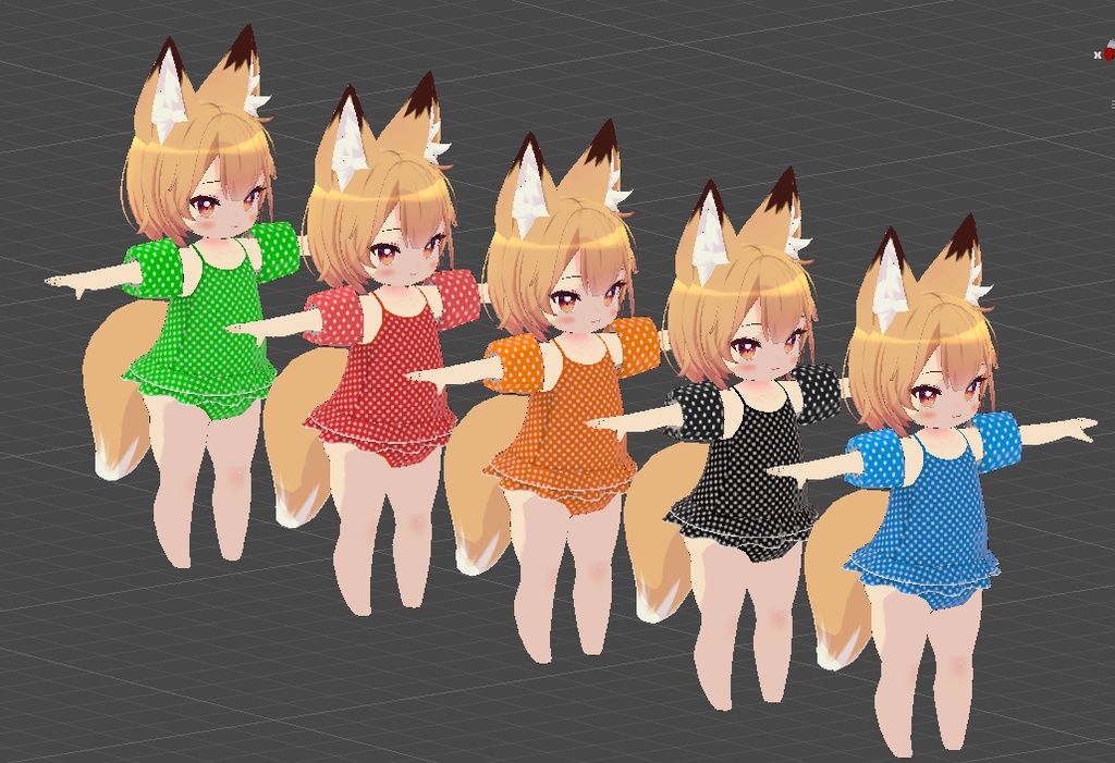 【3Dモデル】「こうめ」「おもち」ちゃん向け水着