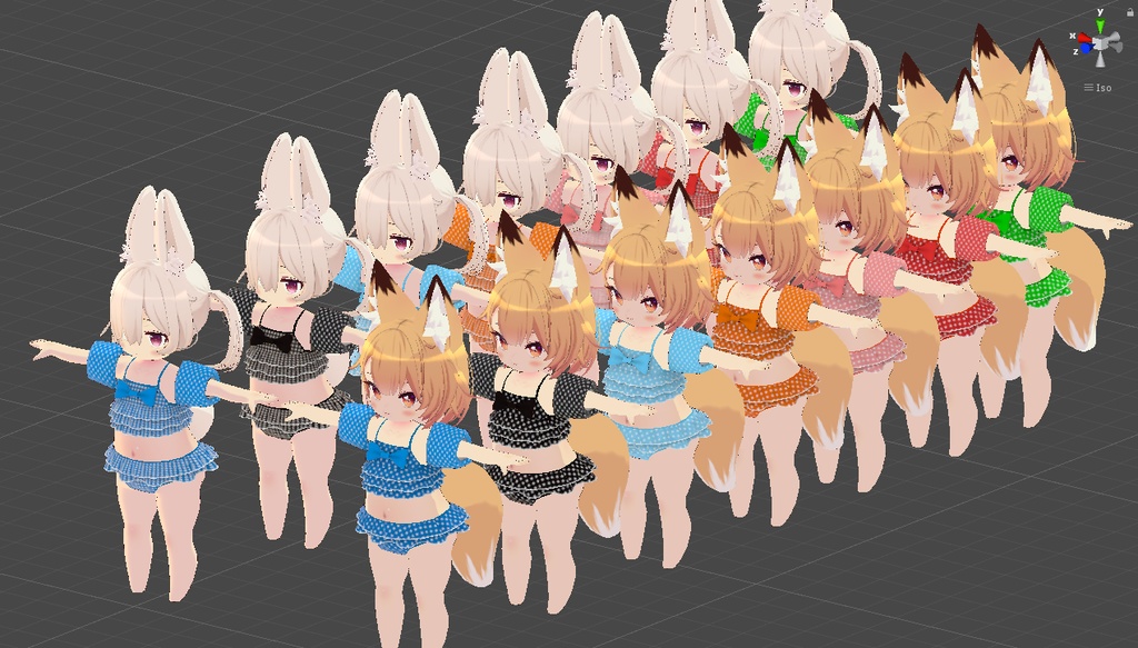 【3Dモデル】「こうめ」「おもち」ちゃん向け水着