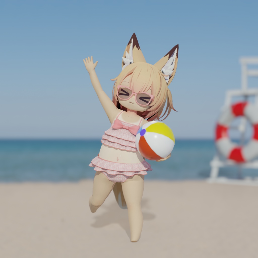 【3Dモデル】「こうめ」「おもち」ちゃん向け水着