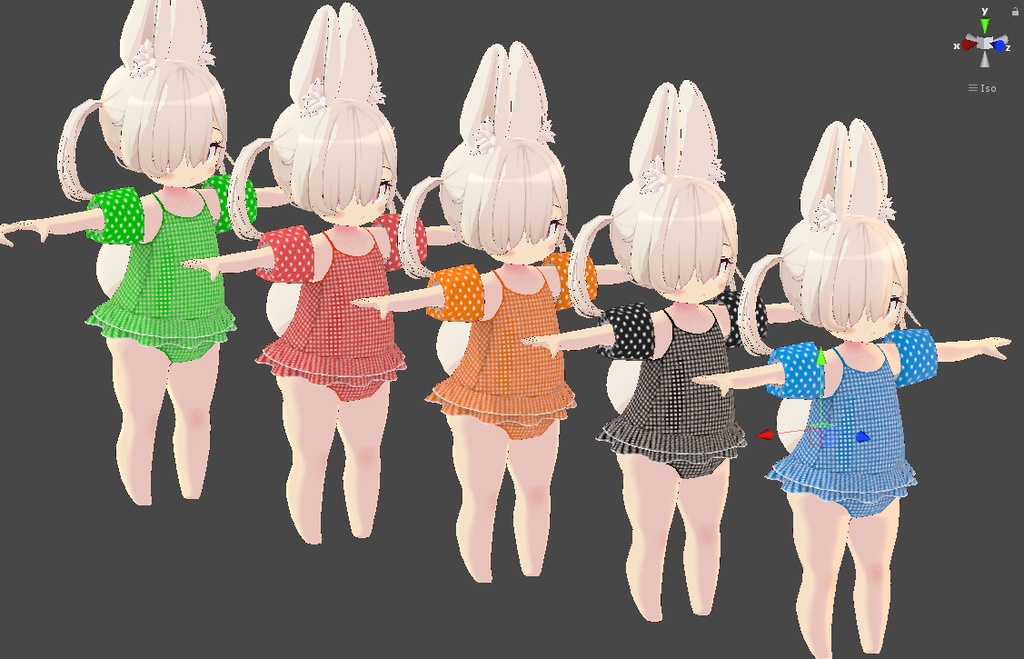 【3Dモデル】「こうめ」「おもち」ちゃん向け水着