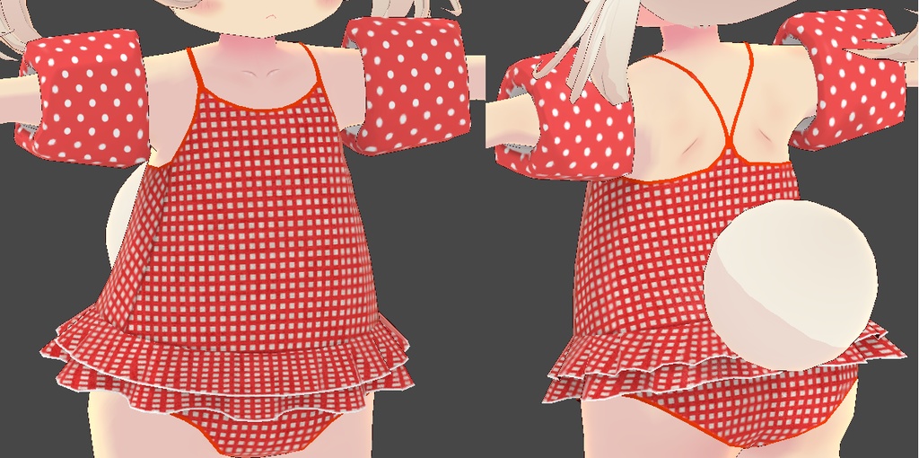 【3Dモデル】「こうめ」「おもち」ちゃん向け水着