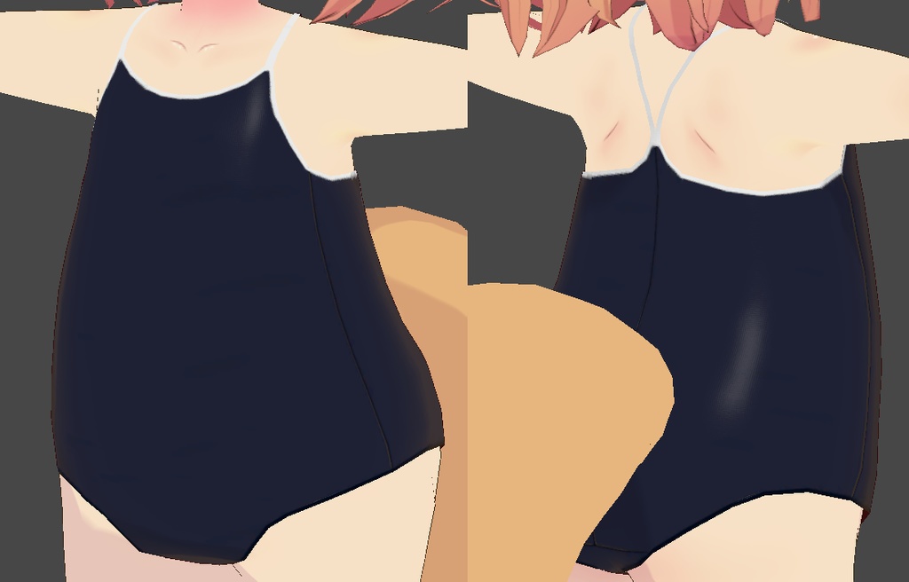 【3Dモデル】「こうめ」「おもち」ちゃん向け水着