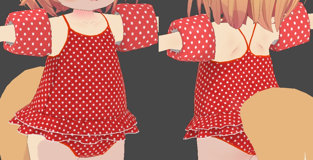 【3Dモデル】「こうめ」「おもち」ちゃん向け水着