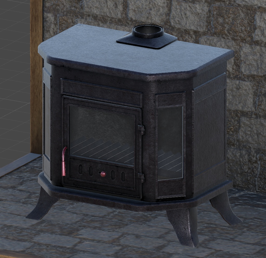 【3Dモデル】まきストーブ(WoodStove)
