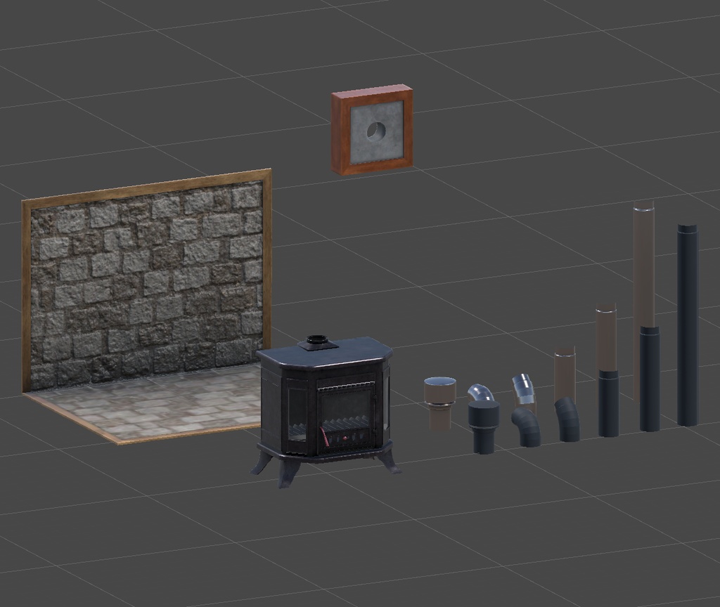 【3Dモデル】まきストーブ(WoodStove)