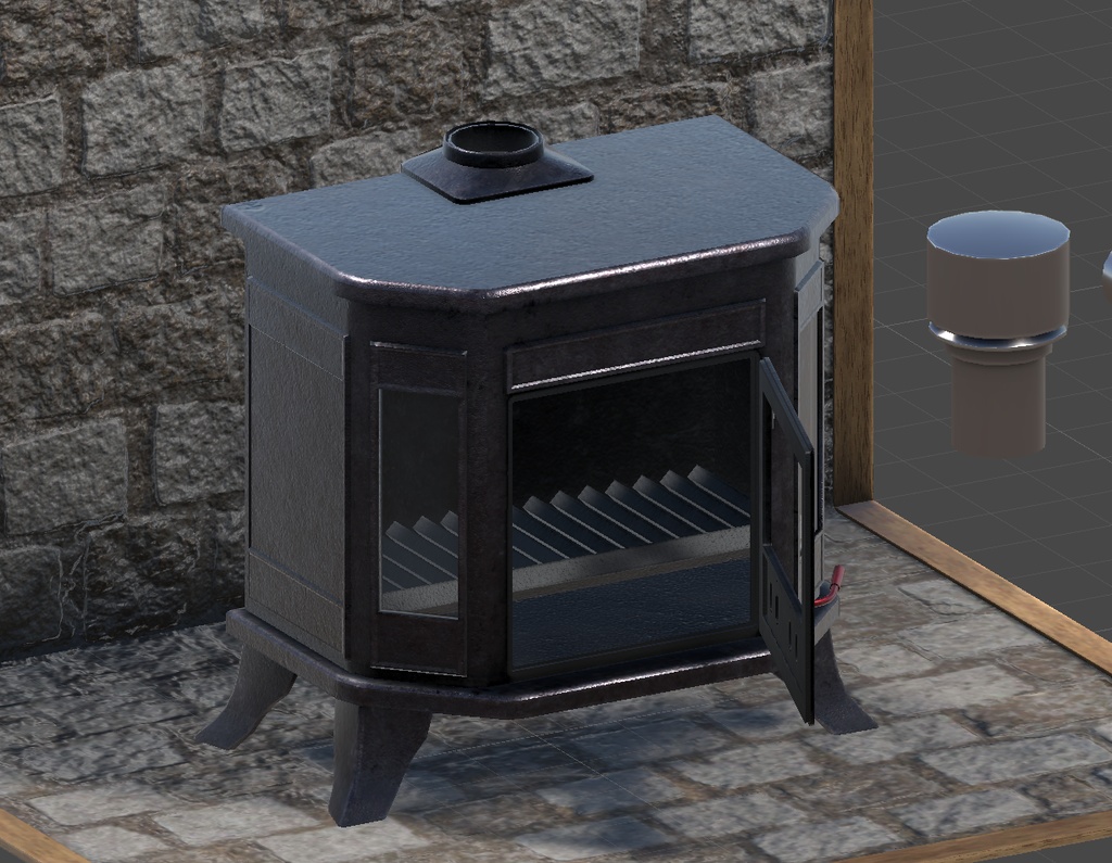 【3Dモデル】まきストーブ(WoodStove)