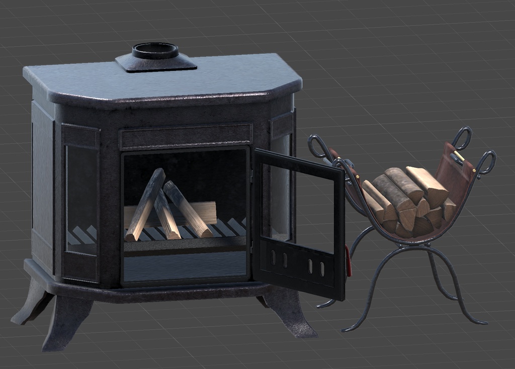 【3Dモデル】まきストーブ(WoodStove)