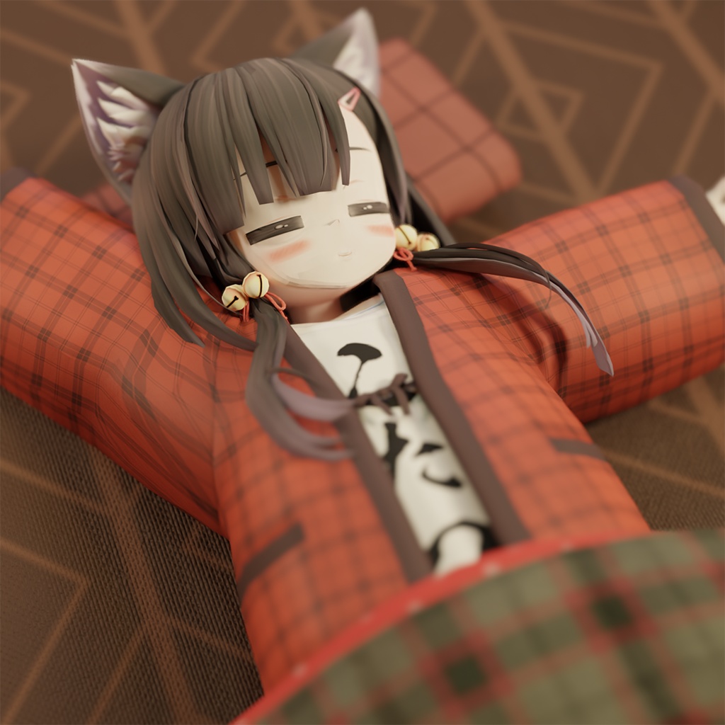 【3Dモデル】あずきちゃん向け ハンテン+ジャージ