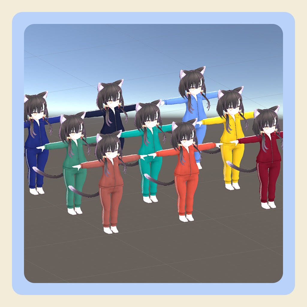 【3Dモデル】あずきちゃん向け ハンテン+ジャージ