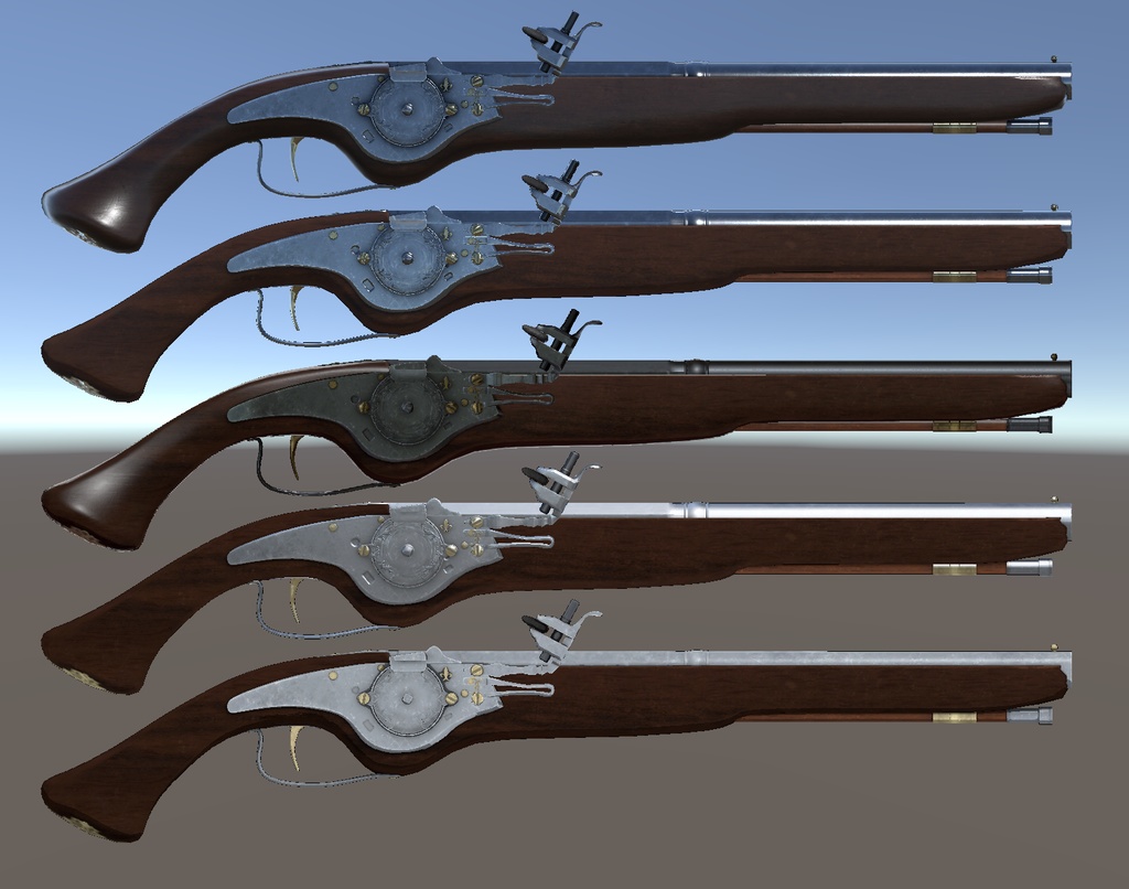 【3Dモデル】ホイールロックピストル