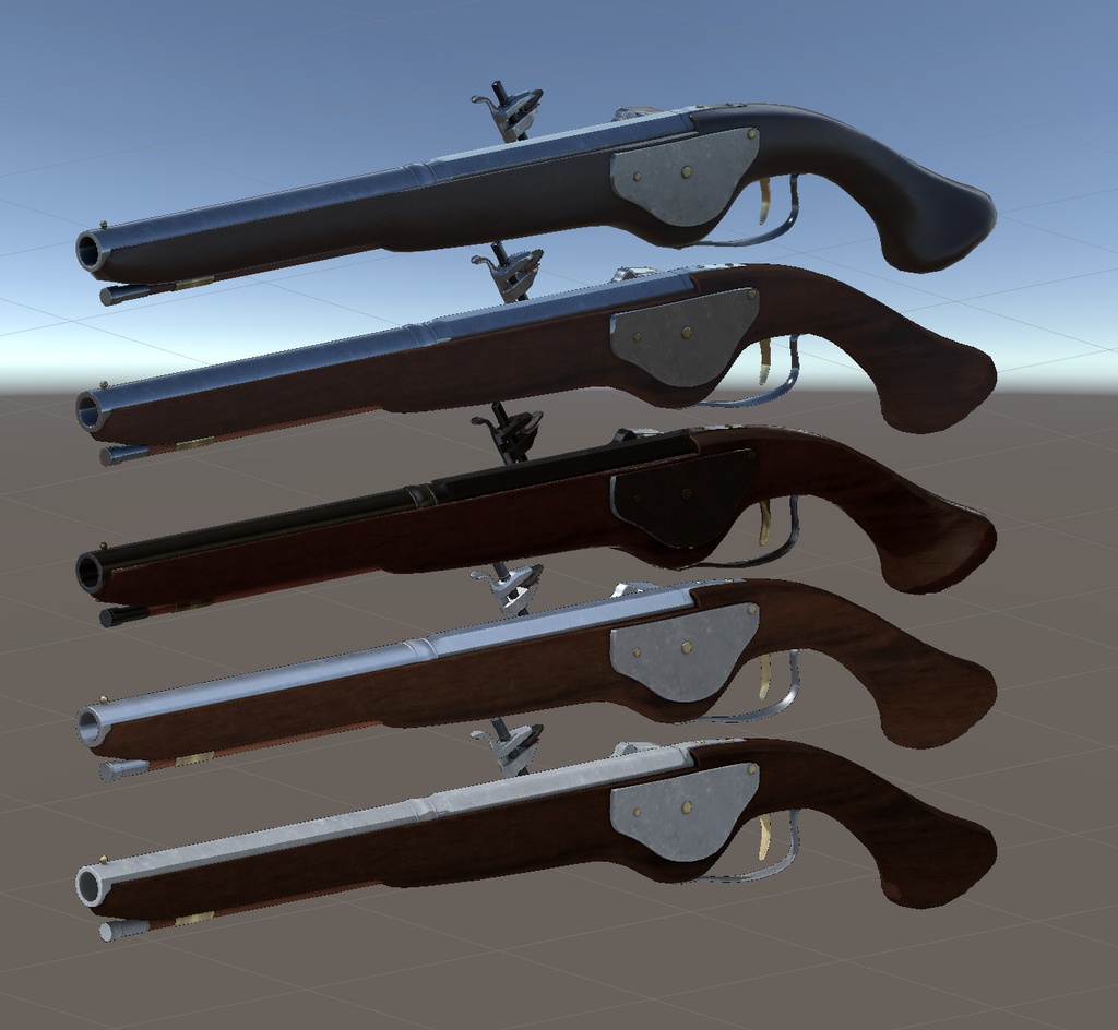 【3Dモデル】ホイールロックピストル