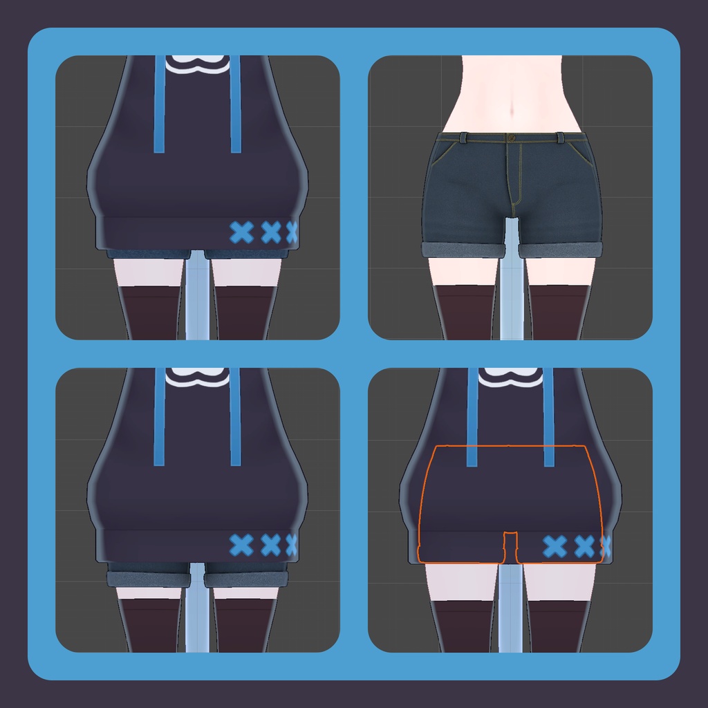 【3Dモデル】ラスクちゃん向けボトムスセット