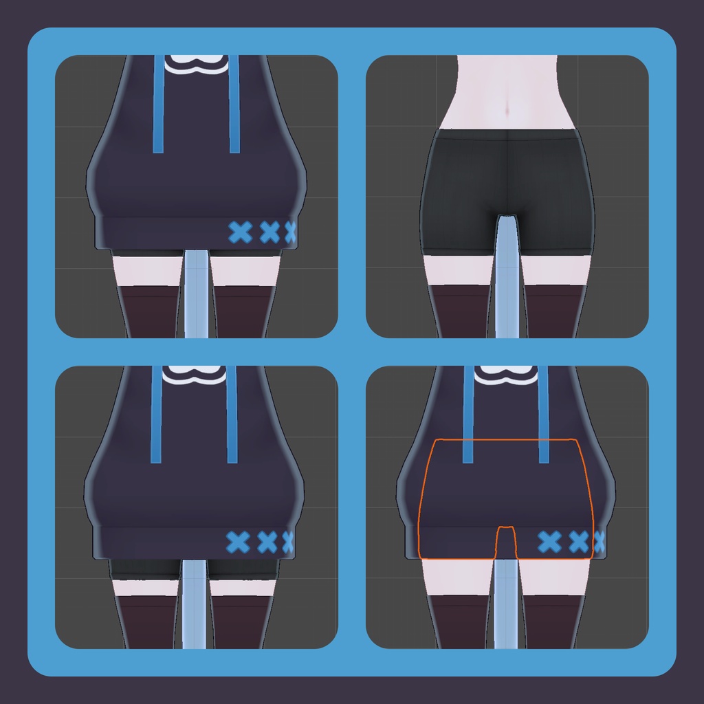 【3Dモデル】ラスクちゃん向けボトムスセット