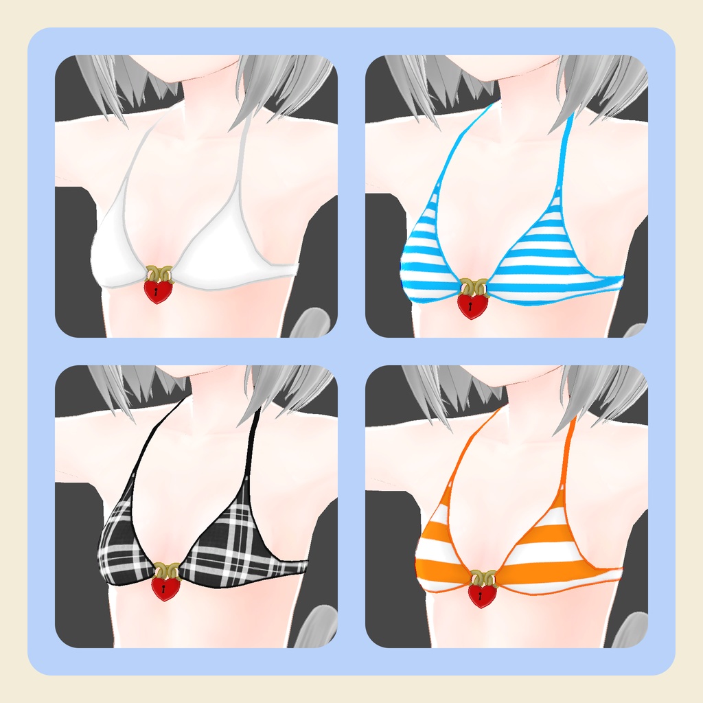 【3Dモデル】フロントロック水着