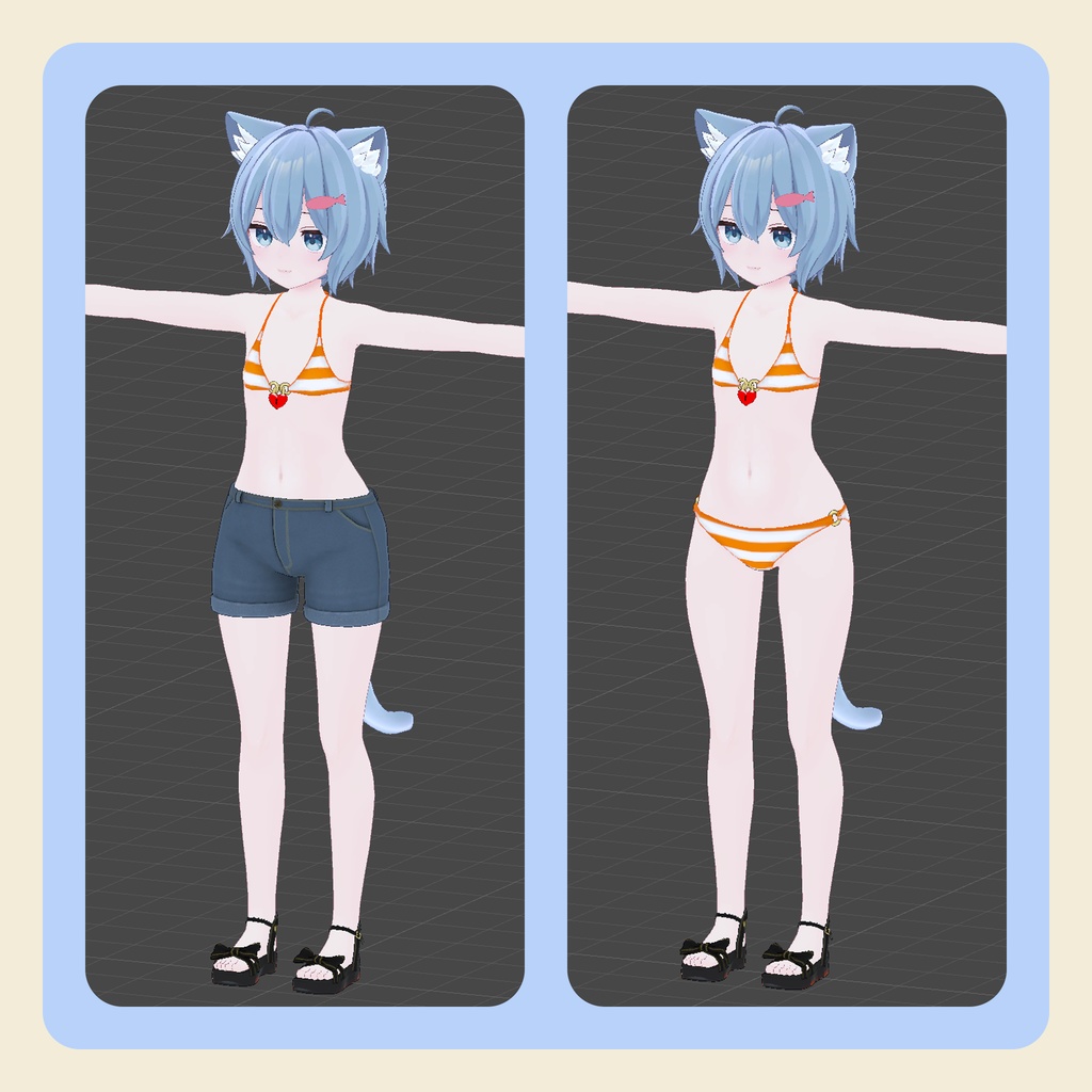 【3Dモデル】フロントロック水着