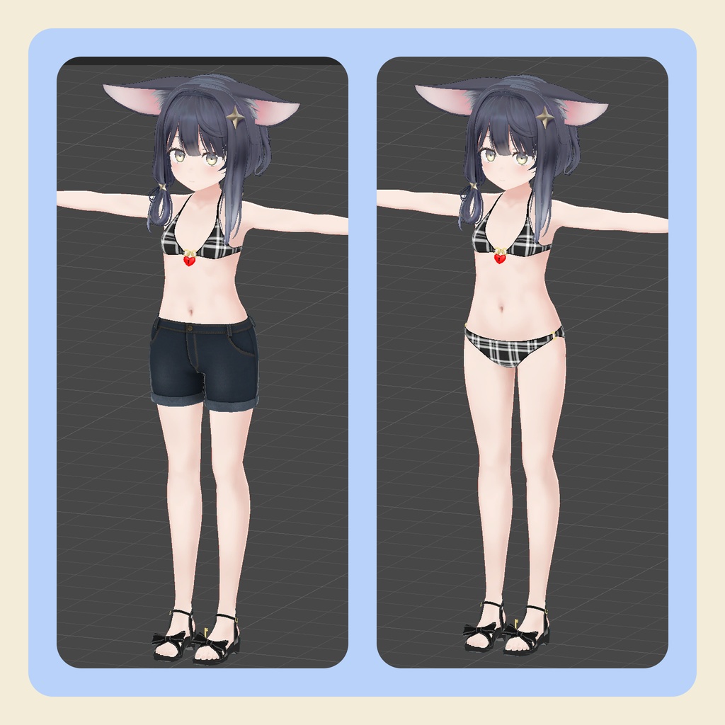 【3Dモデル】フロントロック水着