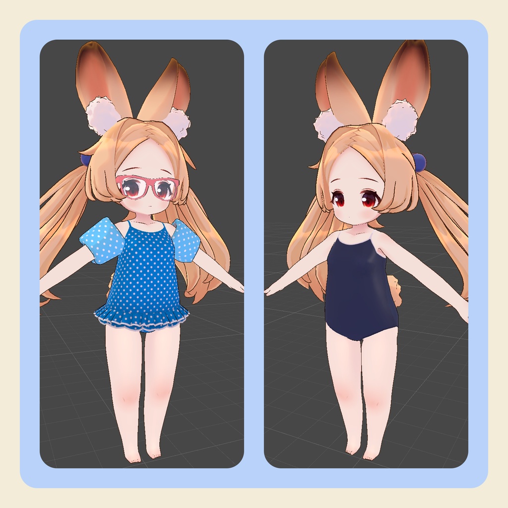 【3Dモデル】KM3 Doll向けネロちゃんミリィちゃん水着