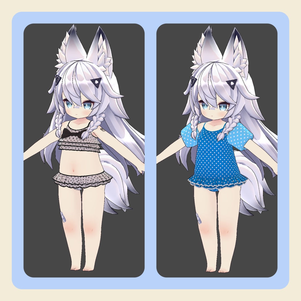 【3Dモデル】KM3 Doll向けネロちゃんミリィちゃん水着