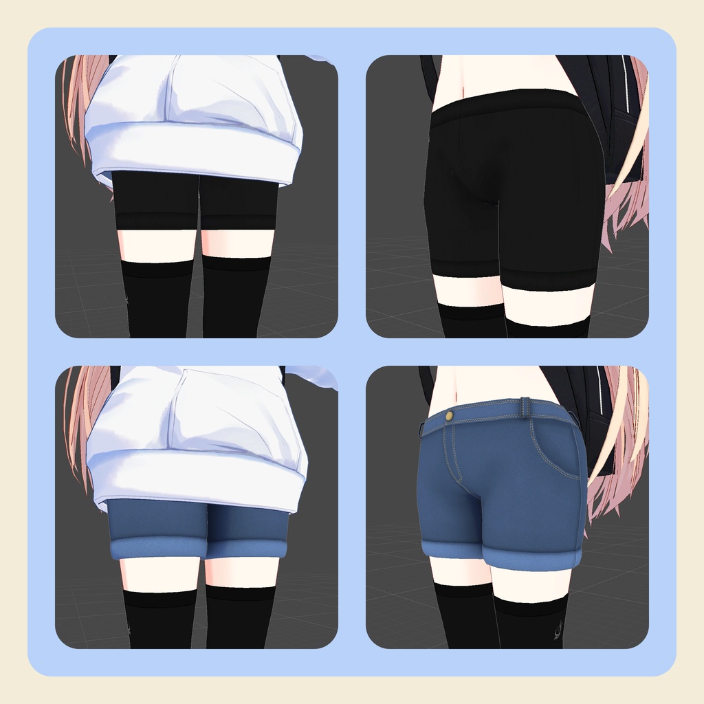 【3Dモデル】「大天使エル / 大悪魔ノア」ちゃん向け ボトムセット