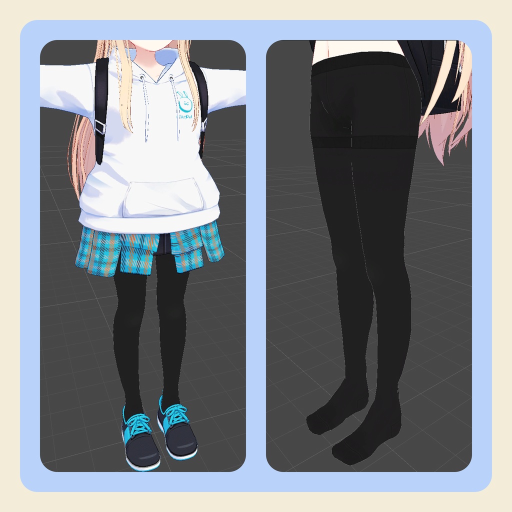 【3Dモデル】「大天使エル / 大悪魔ノア」ちゃん向け ボトムセット