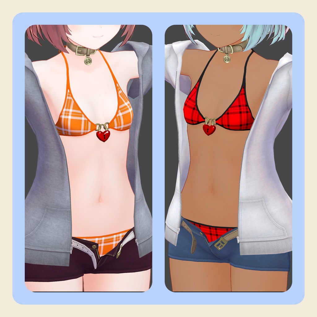 【3Dモデル】Binaco(ビナコ)ちゃん向け フロントロック水着