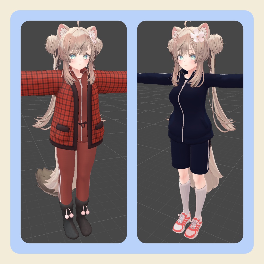 【3Dモデル】マヌカちゃん向け ハンテンジャージセット