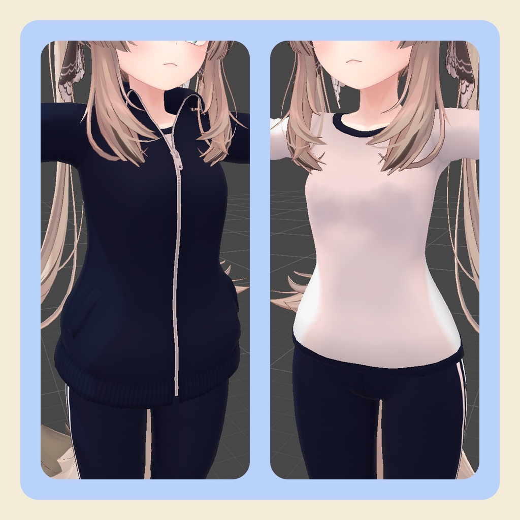 【3Dモデル】マヌカちゃん向け ハンテンジャージセット