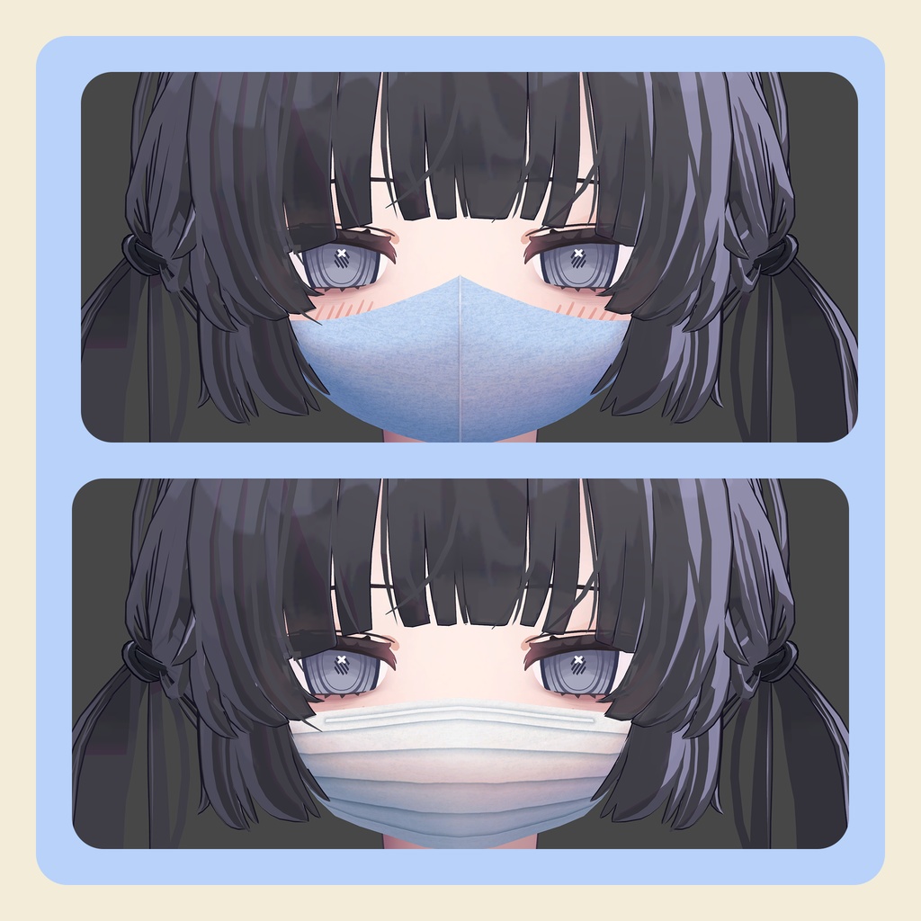 【3Dモデル】むんきちゃん/しなのちゃん/ミルティナちゃん向けマスク