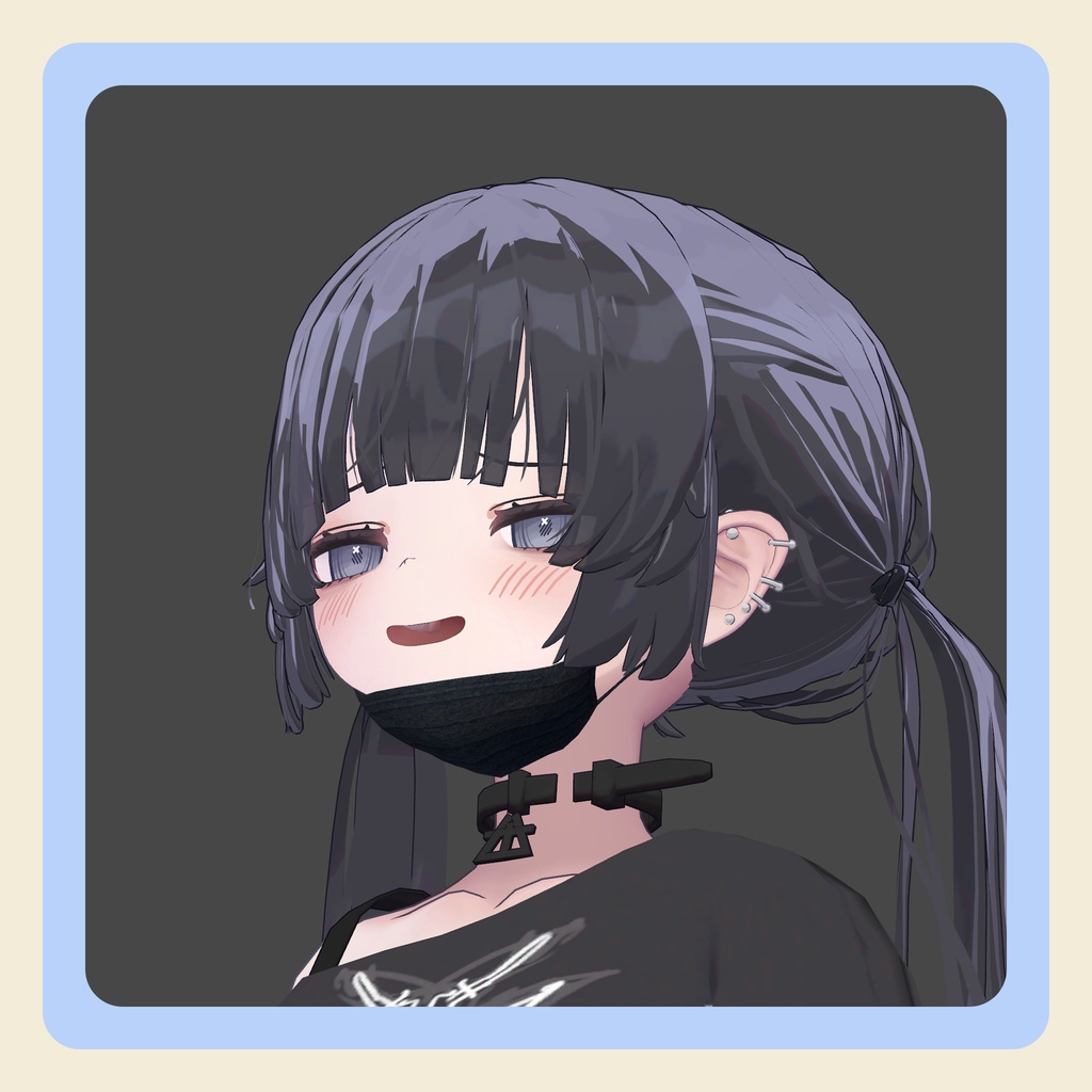 【3Dモデル】むんきちゃん/しなのちゃん/ミルティナちゃん向けマスク