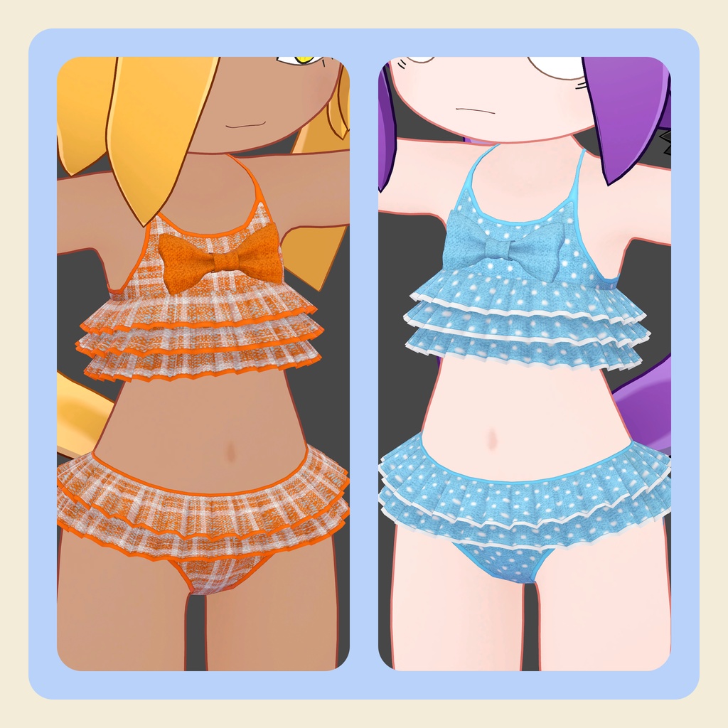 【3Dモデル】るるこ+きまな 水着セット