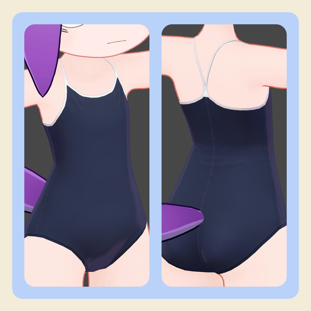 【3Dモデル】るるこ+きまな 水着セット