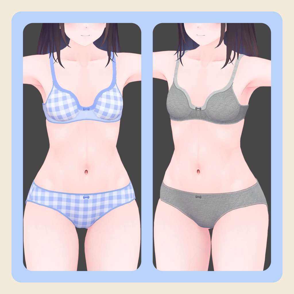 【3Dモデル】くろなつちゃん用下着・ドロワーズセット